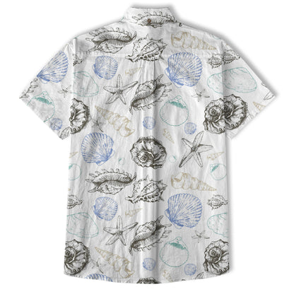 Sea Shells Animal Pattern Hawaii Shirt, Turtle Hawaiian Shirt for Men Women
