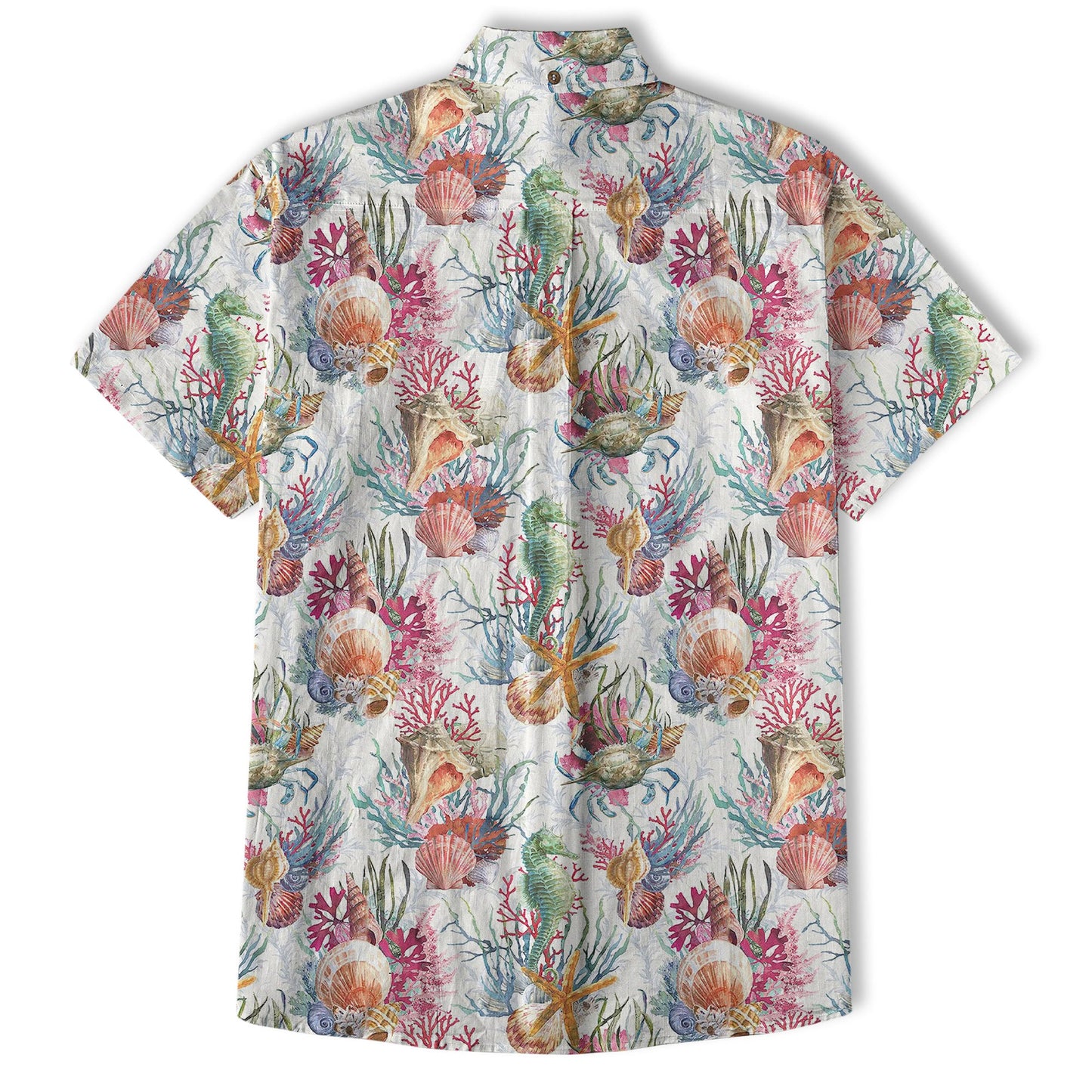 Ocean Animals Hawaiian Button Up Shirt, Sea Hawaii Shirt