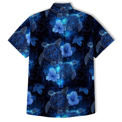 Ocean Animals Hawaiian Button Up Shirt, Sea Hawaii Shirt