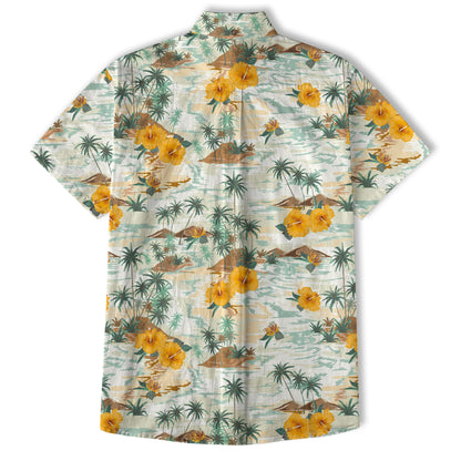 Ocean Animals Hawaiian Button Up Shirt, Sea Hawaii Shirt