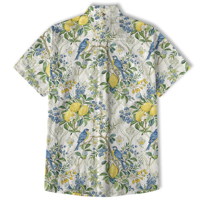Tropical Fruits Aloha Hawaiian Button Up Shirt, Summer Beach Aloha Hawaii Shirt