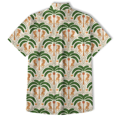 Tropical Fruits Aloha Hawaiian Button Up Shirt, Summer Beach Aloha Hawaii Shirt