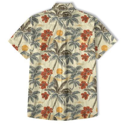 Retro Aloha Hibiscus Flowers Hawaii Shirt, Floral Hawaiian Button Down Shirt