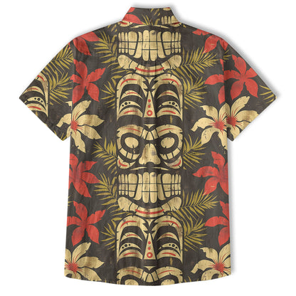 Retro Hibiscus Flowers Aloha Hawaii Shirt, Floral Hawaiian Button Up Shirt