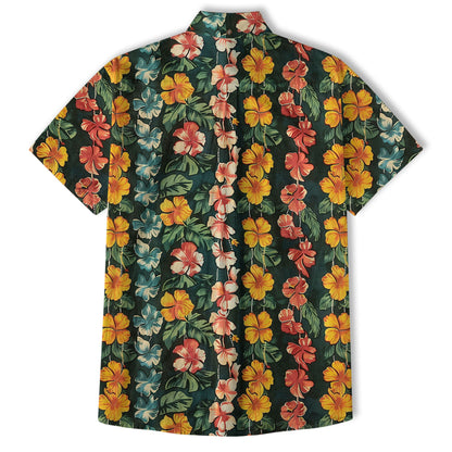 Vintage Aloha Flower Hawaii Shirt, Floral Pattern Hawaiian Shirt for Men