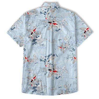 Koi Fish Hawaiian Ocean Shirt, hawaiian vacation drumfish family matching