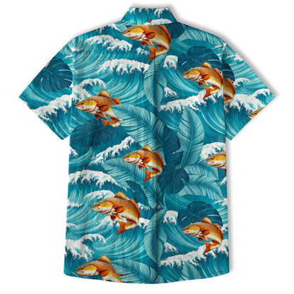 Koi Fish Hawaiian Ocean Shirt, hawaiian vacation drumfish family matching