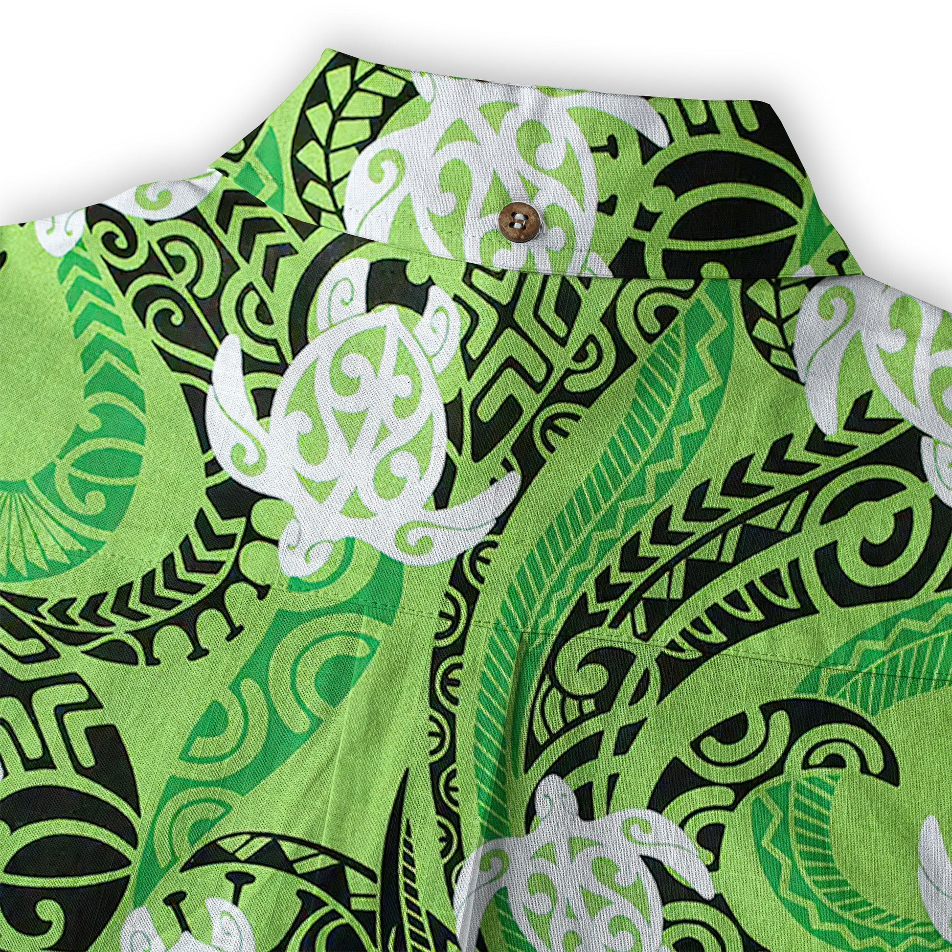 Turtle Floral Aloha Beach Shirt, Green Polynesian Ocean Turtle Shirt