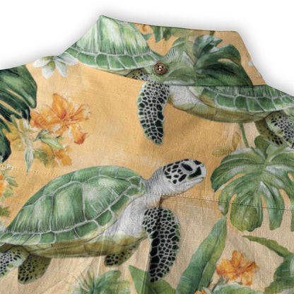 Tropical Turtle Hawaiian Shirts for Men Women, Sea Turtle Aloha Summer Beach Shirt