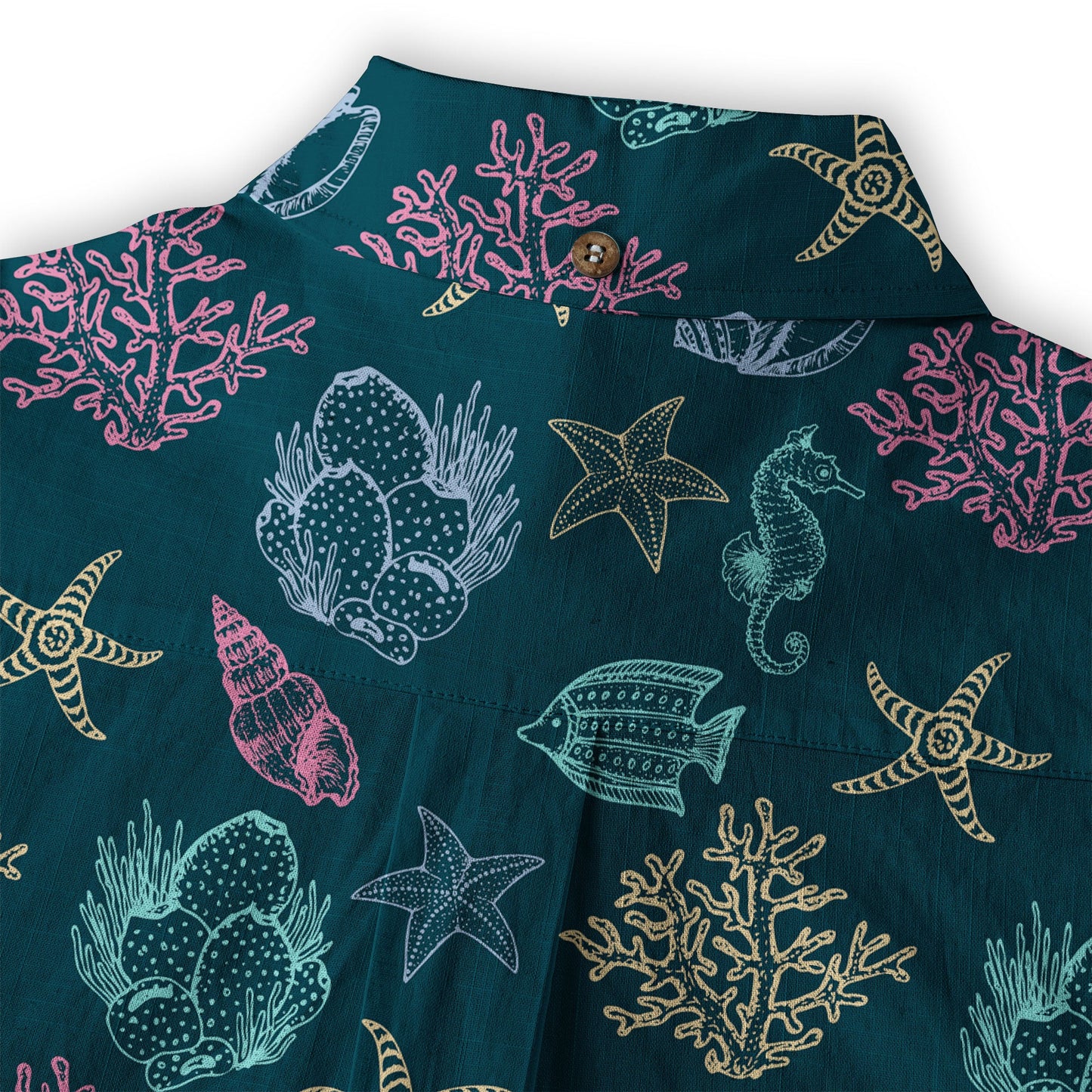 Vintage Ocean Print Hawaiian Shirts for Men Women, Sea Animal Aloha Summer Beach Shirt