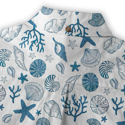 Sea Hawaiian Shirts for Men Women, Sea Animal Aloha Summer Beach Shirt Short Sleeve Button Down