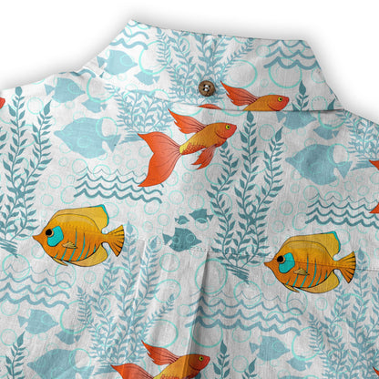 Sea Ocean Animals Women's Hawaiian Shirt, Ocean Fish Print