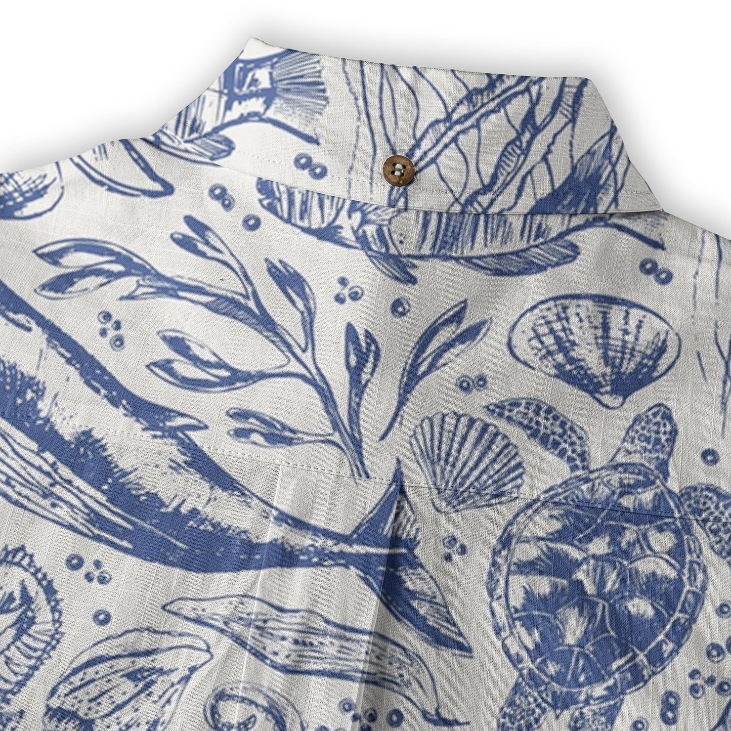 Ocean Animals Women's Hawaiian Shirt, Ocean Aloha Hawaiian Print
