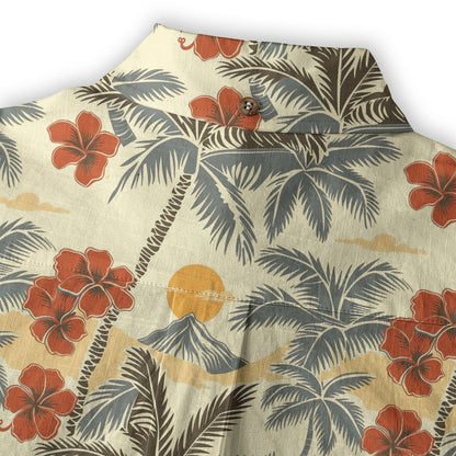 Retro Aloha Hibiscus Flowers Hawaii Shirt, Floral Hawaiian Button Down Shirt