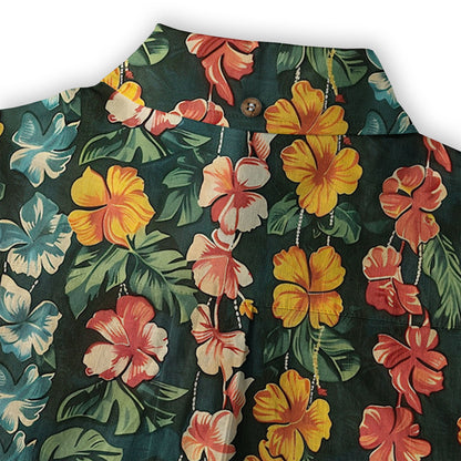 Vintage Aloha Flower Hawaii Shirt, Floral Pattern Hawaiian Shirt for Men