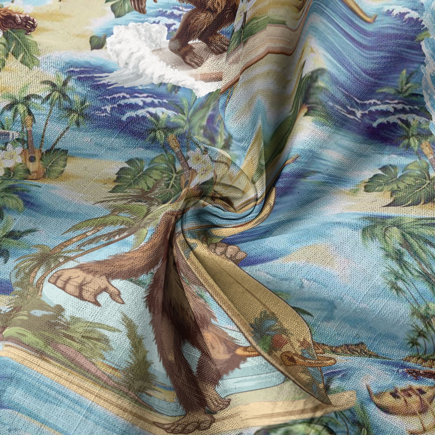 Bigfoot Tropical Hawaiian Shirt, Bigfoot Button-Up Shirt, Sasquatch Bigfoot Shirt, Summer Beach Shirt