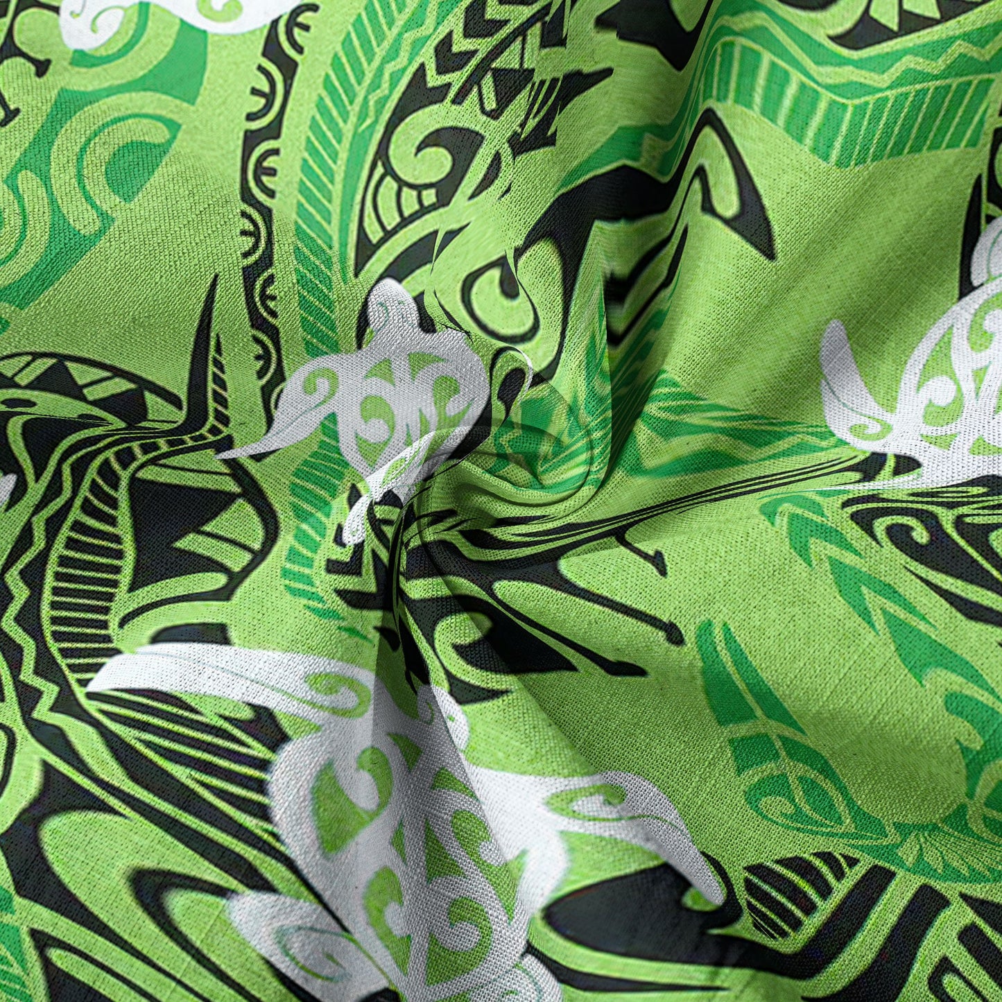 Turtle Floral Aloha Beach Shirt, Green Polynesian Ocean Turtle Shirt