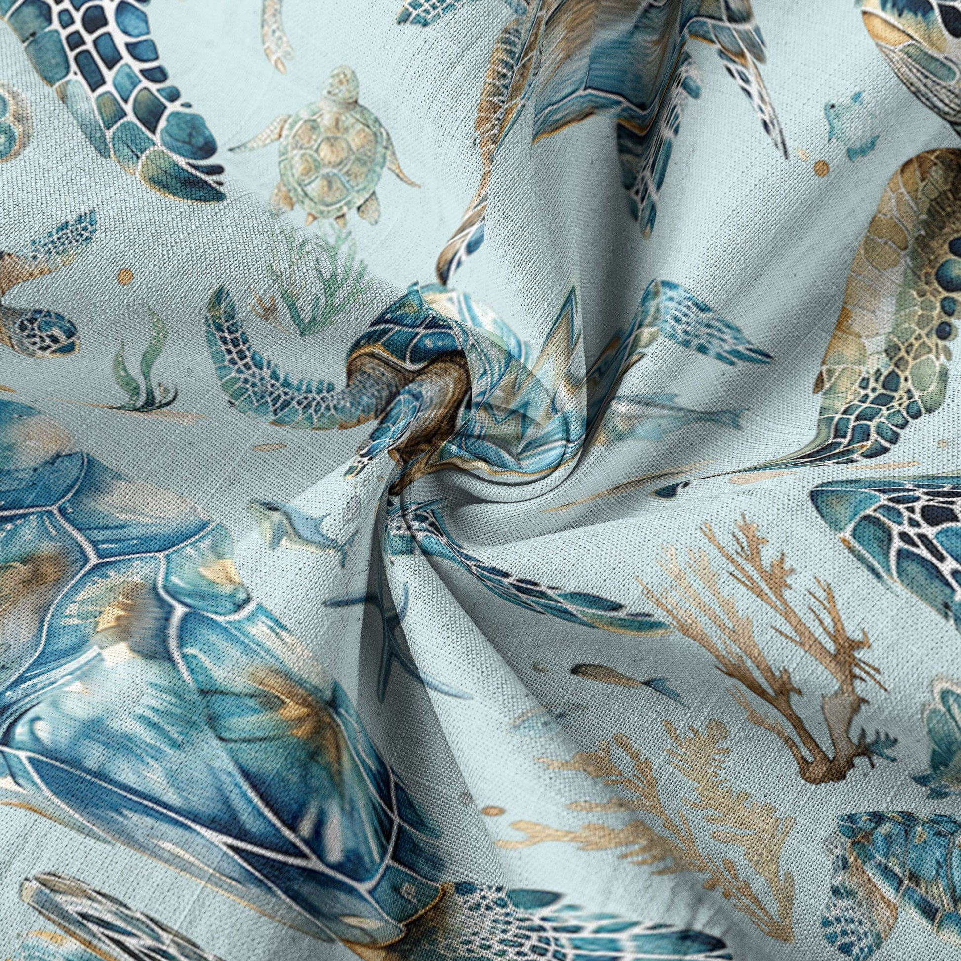 Blue Tribal Sea Turtle Hawaiian Shirt, Aloha Tropical Summer Beach Button Up Shirt