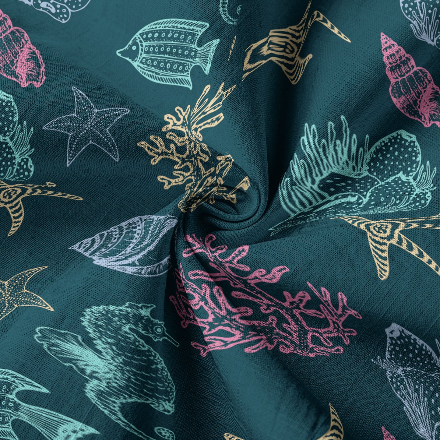 Vintage Ocean Print Hawaiian Shirts for Men Women, Sea Animal Aloha Summer Beach Shirt