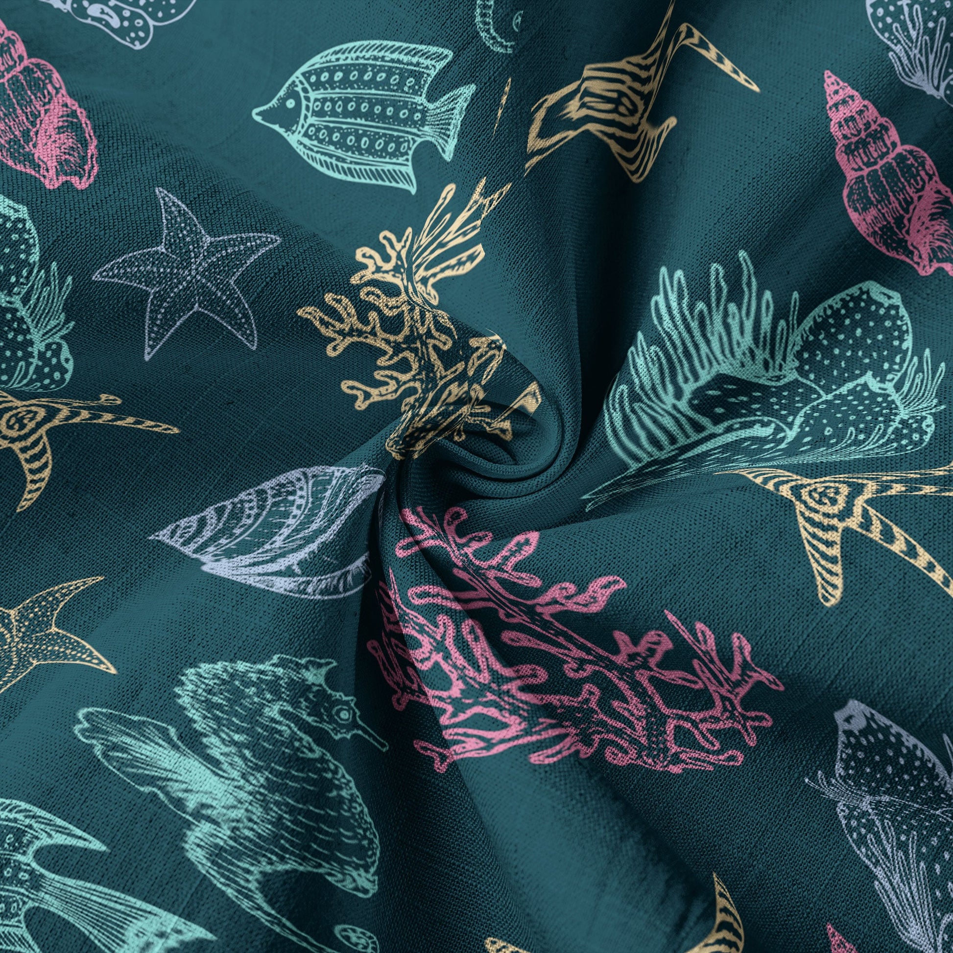 Vintage Ocean Print Hawaiian Shirts for Men Women, Sea Animal Aloha Summer Beach Shirt