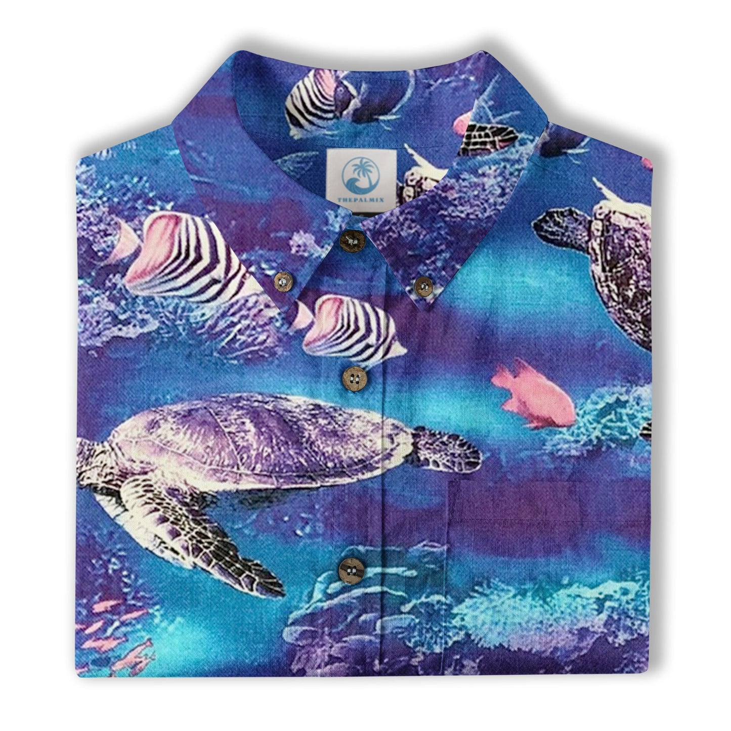 Turtle Mens Hawaiian Shirt, Turtle Casual Button Down Short Sleeve Aloha Hawaii Shirt