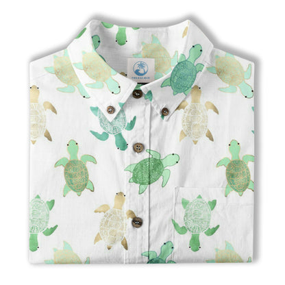 Turtle Aloha Shirt, Turtle Ocean Hawaiian Shirt