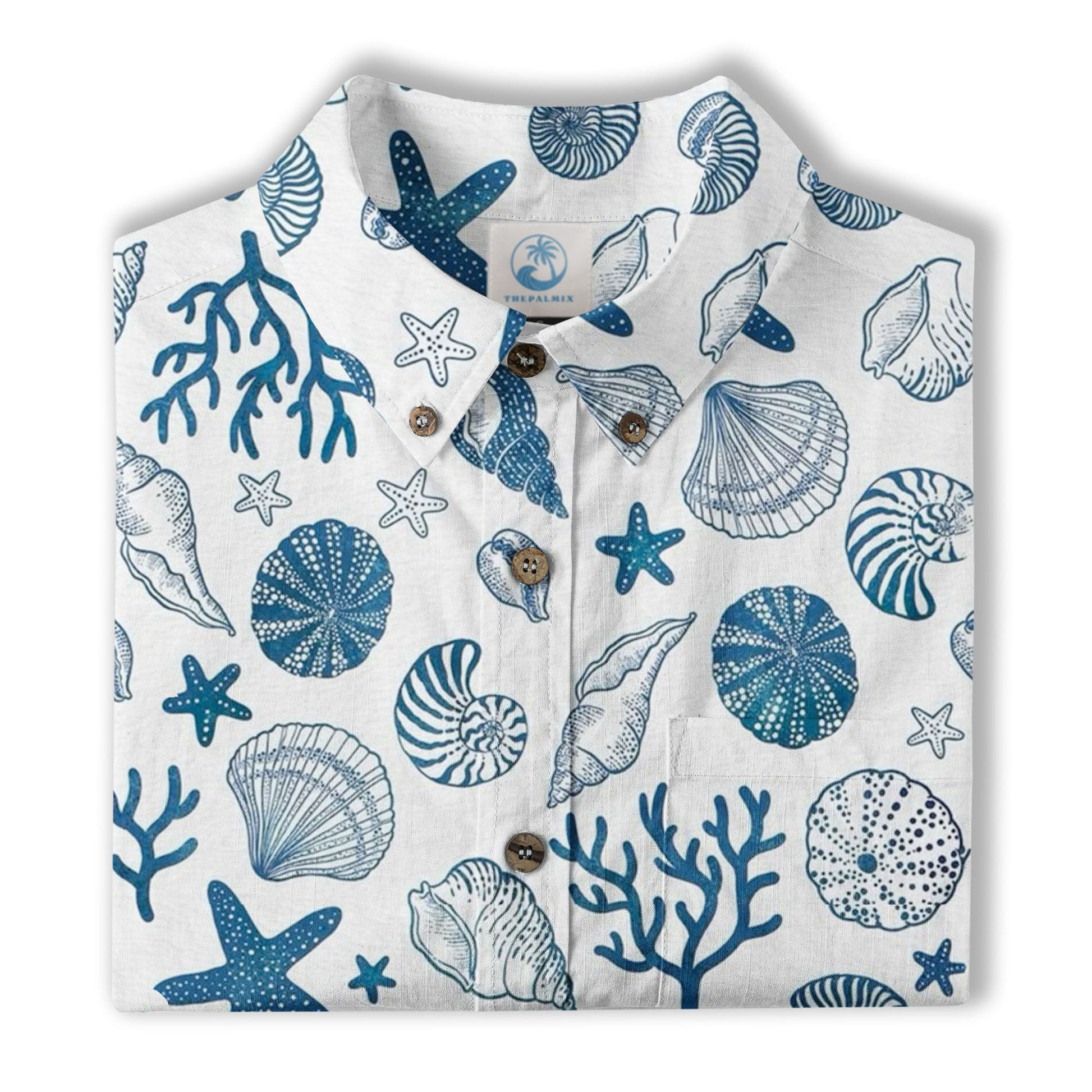 Sea Hawaiian Shirts for Men Women, Sea Animal Aloha Summer Beach Shirt Short Sleeve Button Down