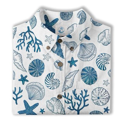 Sea Hawaiian Shirts for Men Women, Sea Animal Aloha Summer Beach Shirt Short Sleeve Button Down