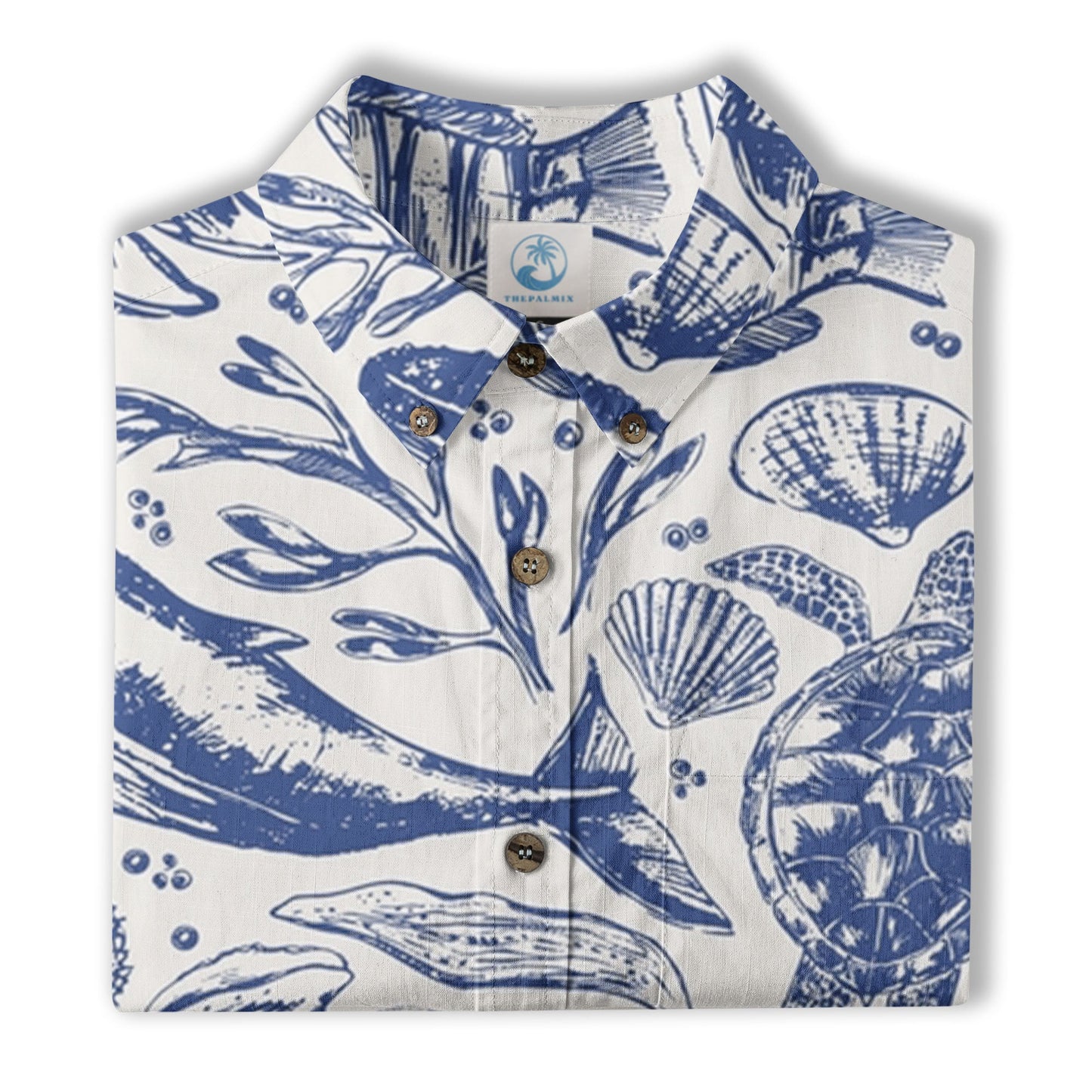 Ocean Animals Women's Hawaiian Shirt, Ocean Aloha Hawaiian Print