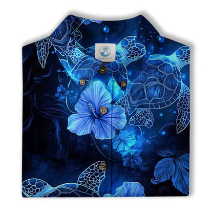Ocean Animals Hawaiian Button Up Shirt, Sea Hawaii Shirt