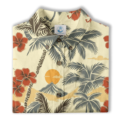 Retro Aloha Hibiscus Flowers Hawaii Shirt, Floral Hawaiian Button Down Shirt