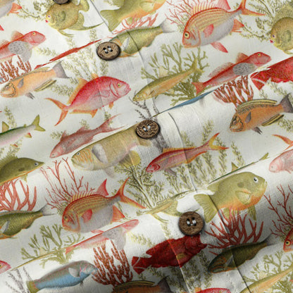 Sea Hawaiian Shirts for Men Women, Sea Animal Aloha Summer Beach Shirt Short Sleeve Button Down
