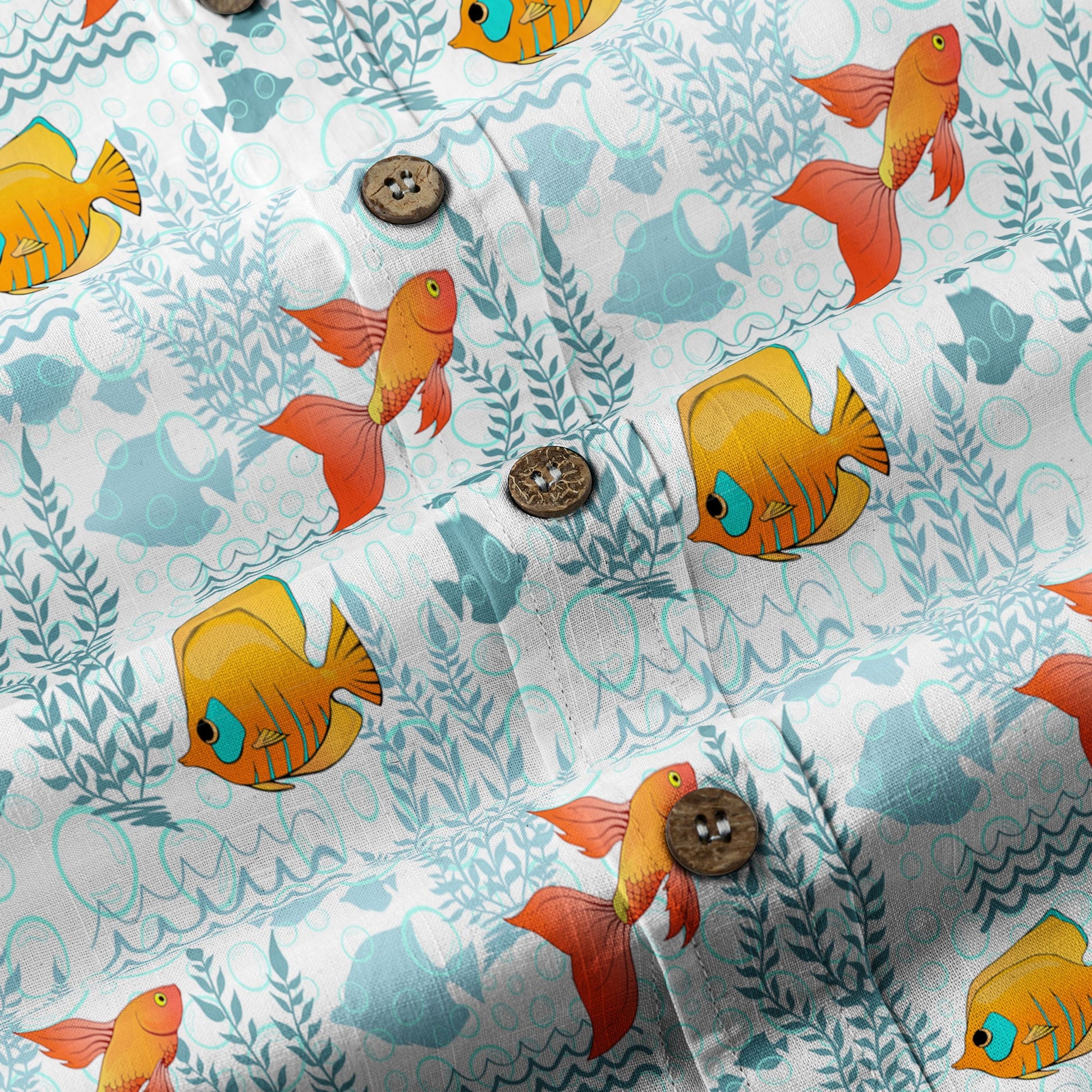 Sea Ocean Animals Women's Hawaiian Shirt, Ocean Fish Print