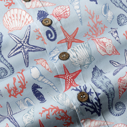 Ocean Animals Women's Hawaiian Shirt, Ocean Aloha Hawaiian Print