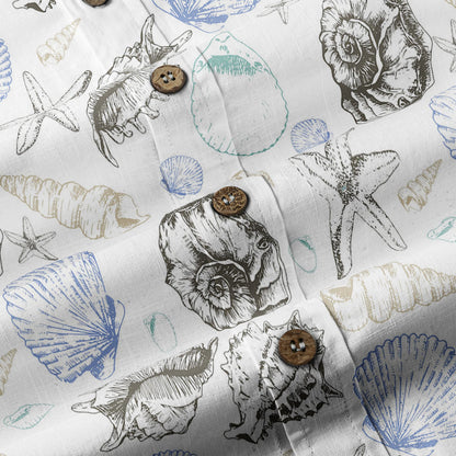 Sea Shells Animal Pattern Hawaii Shirt, Turtle Hawaiian Shirt for Men Women