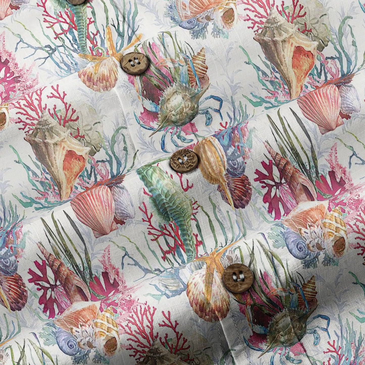 Ocean Animals Hawaiian Button Up Shirt, Sea Hawaii Shirt