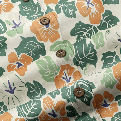 Retro Aloha Flowers Hawaii Shirt, Floral Hawaiian Button Down Shirt