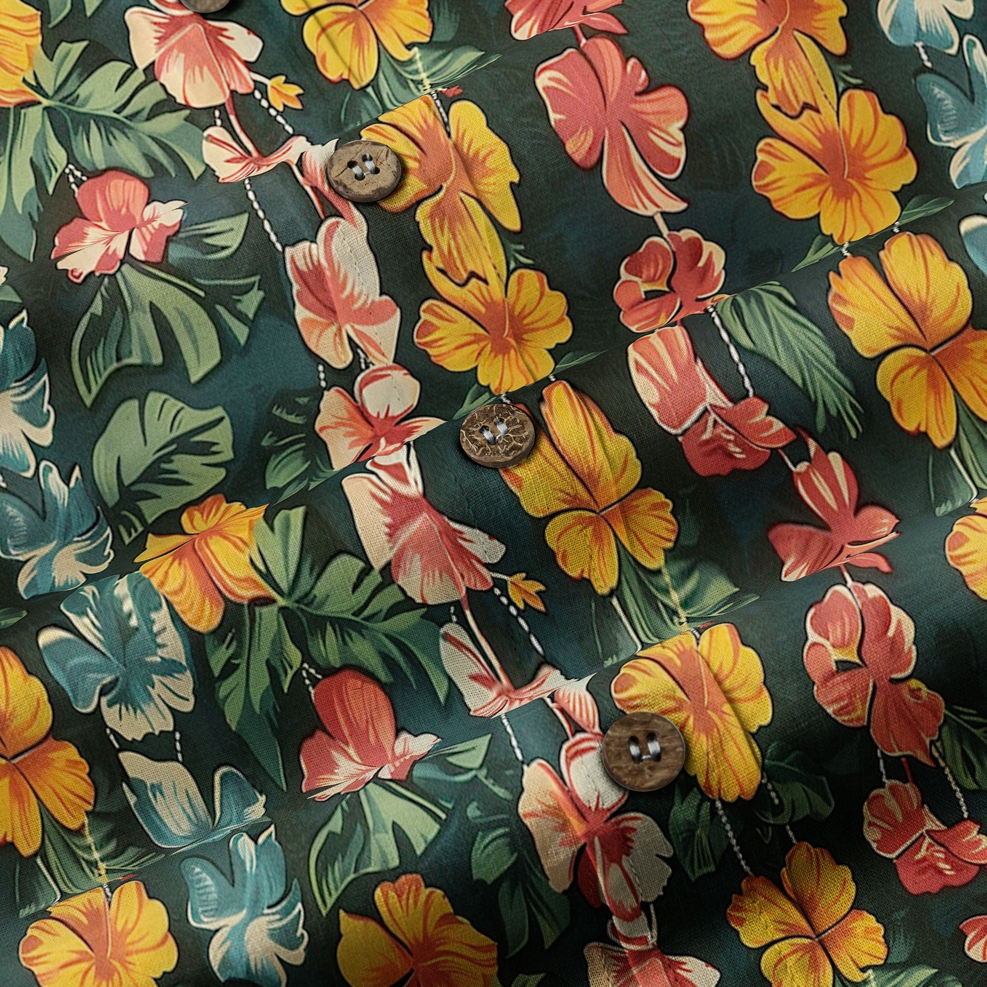Vintage Aloha Flower Hawaii Shirt, Floral Pattern Hawaiian Shirt for Men