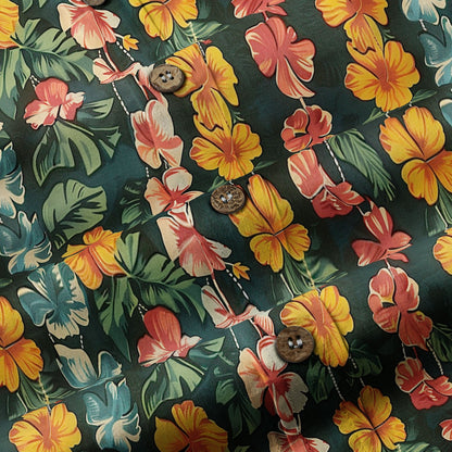 Vintage Aloha Flower Hawaii Shirt, Floral Pattern Hawaiian Shirt for Men