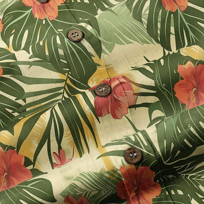 Vintage Aloha Flower Hawaii Shirt, Floral Pattern Hawaiian Shirt for Men