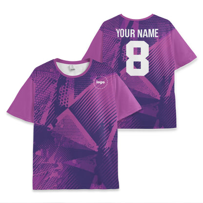 Custom Team Abstract Purple Pattern Soccer Jersey