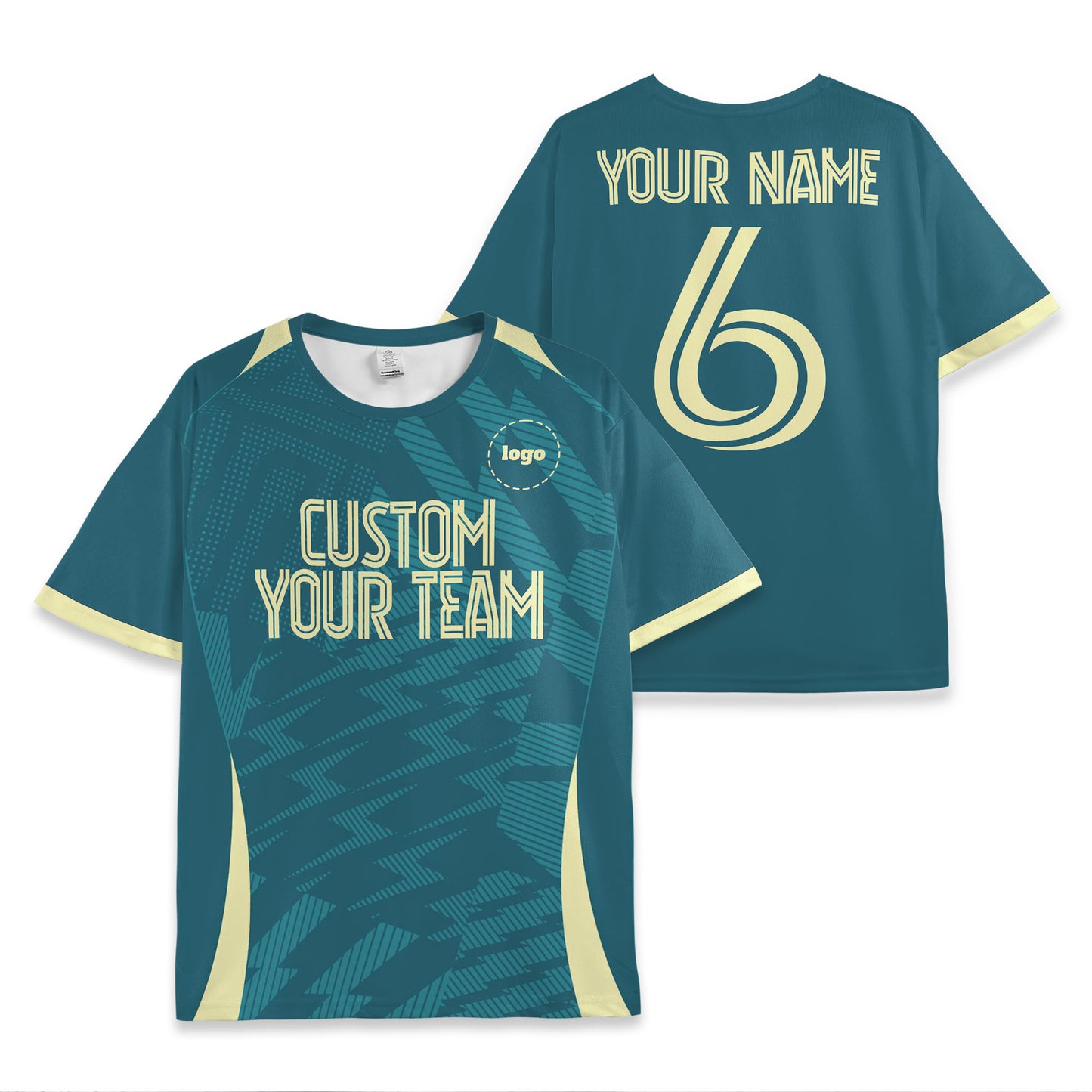 Custom Team Blue Pattern Soccer Jersey