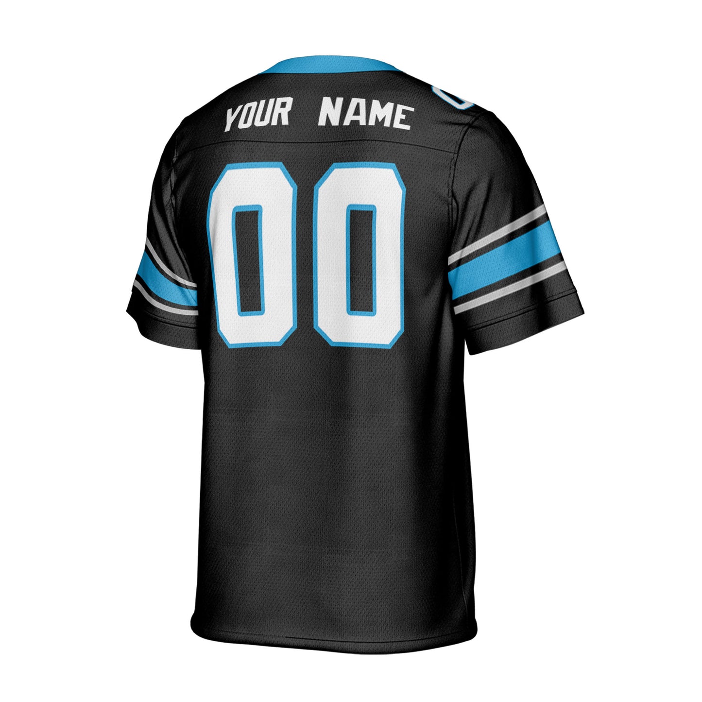 Personalize Football Team Name And Number Basic Black Blue Jersey