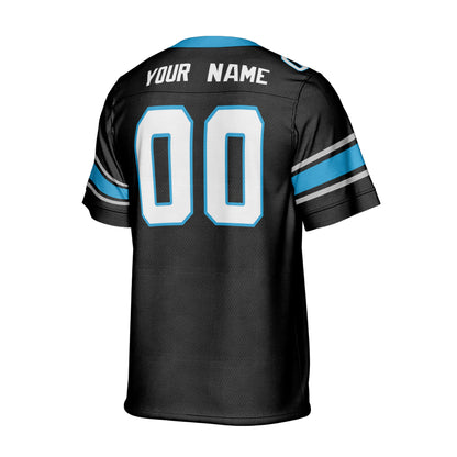 Personalize Football Team Name And Number Basic Black Blue Jersey