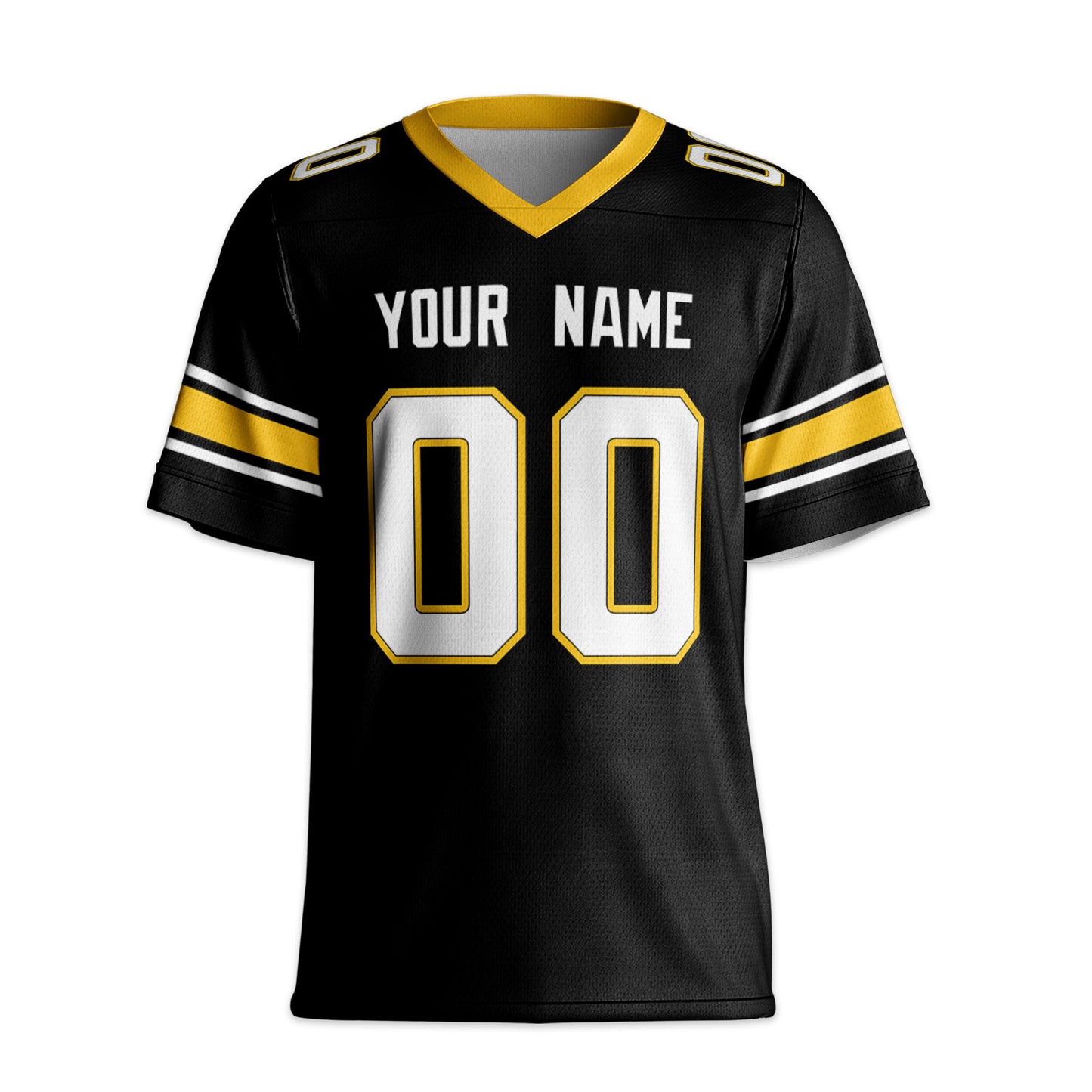 Personalize Football Team Name And Number Basic Black Yellow Jersey