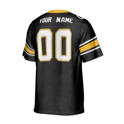 Personalize Football Team Name And Number Basic Black Yellow Jersey