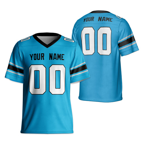 Personalize Football Team Name And Number Basic Blue Jersey