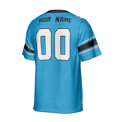 Personalize Football Team Name And Number Basic Blue Jersey