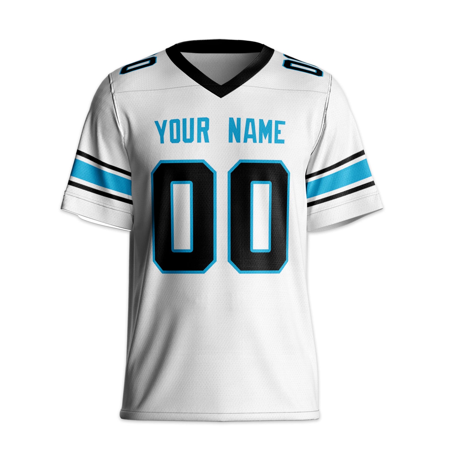 Personalize Football Team Name And Number Basic White Blue Football Jersey