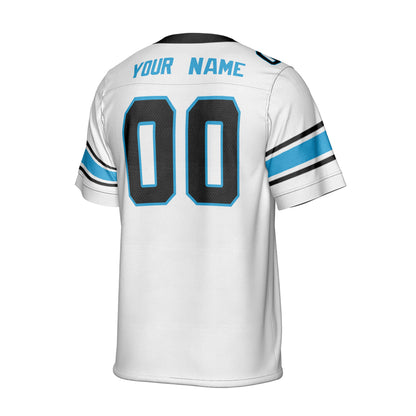 Personalize Football Team Name And Number Basic White Blue Football Jersey